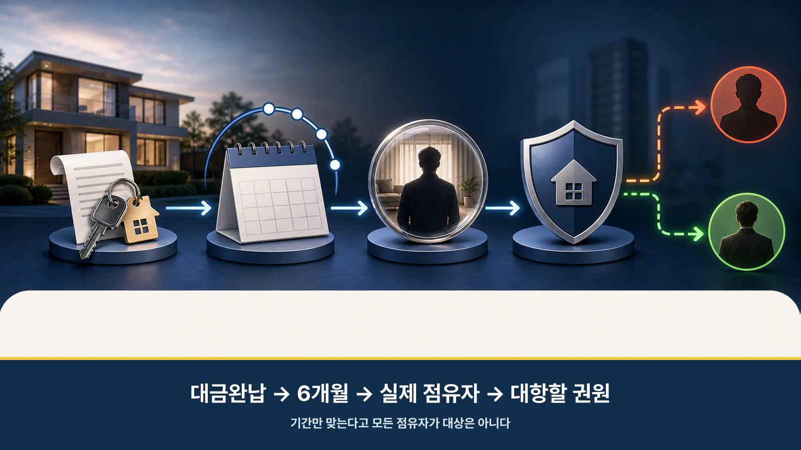 대금완납, 6개월, 실제 점유자, 대항 가능한 권리 순서로 인도명령 가능 여부를 판단하는 흐름