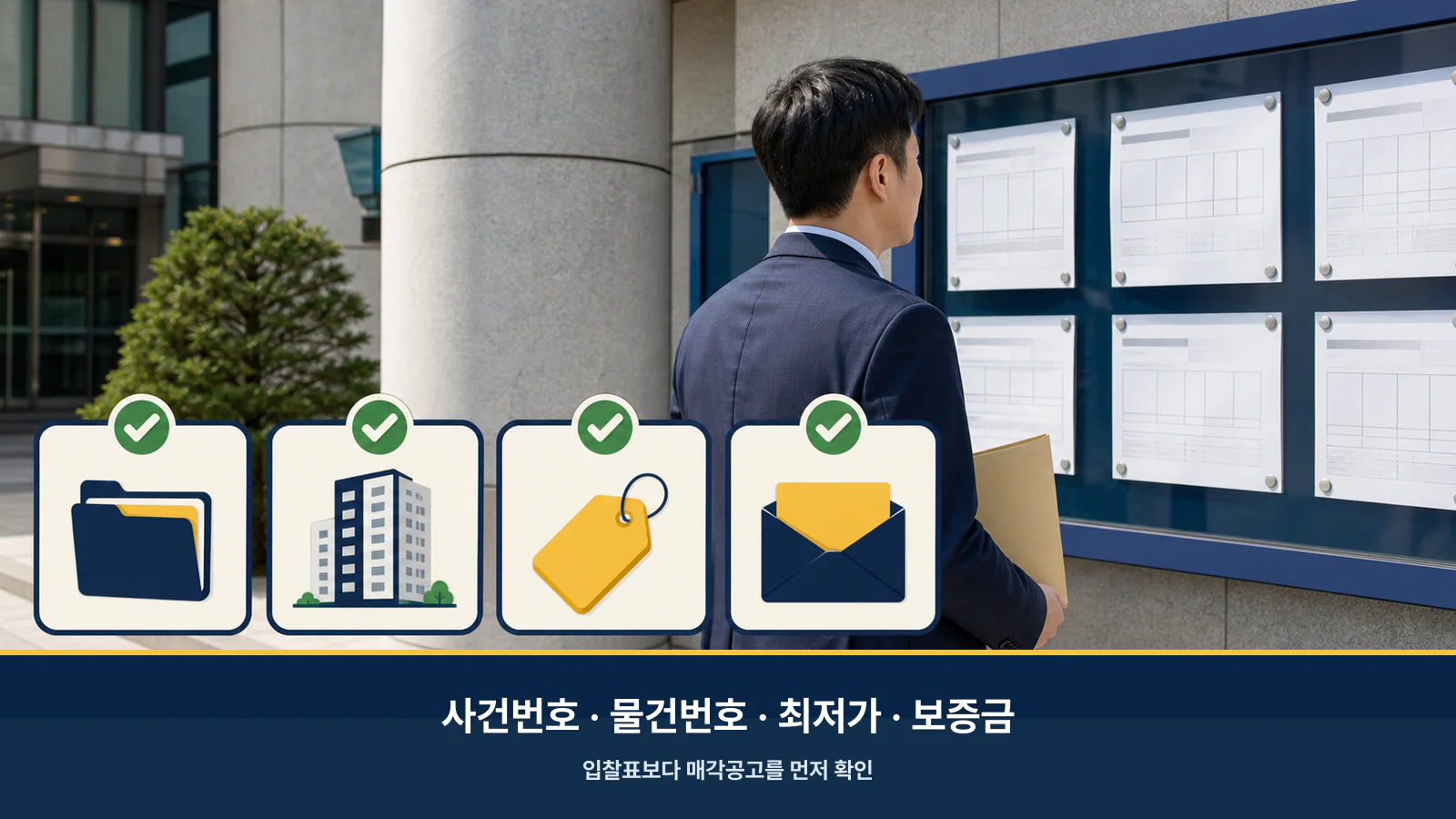 경매 입찰 전 사건번호, 물건번호, 최저매각가격, 입찰보증금을 확인하는 체크리스트
