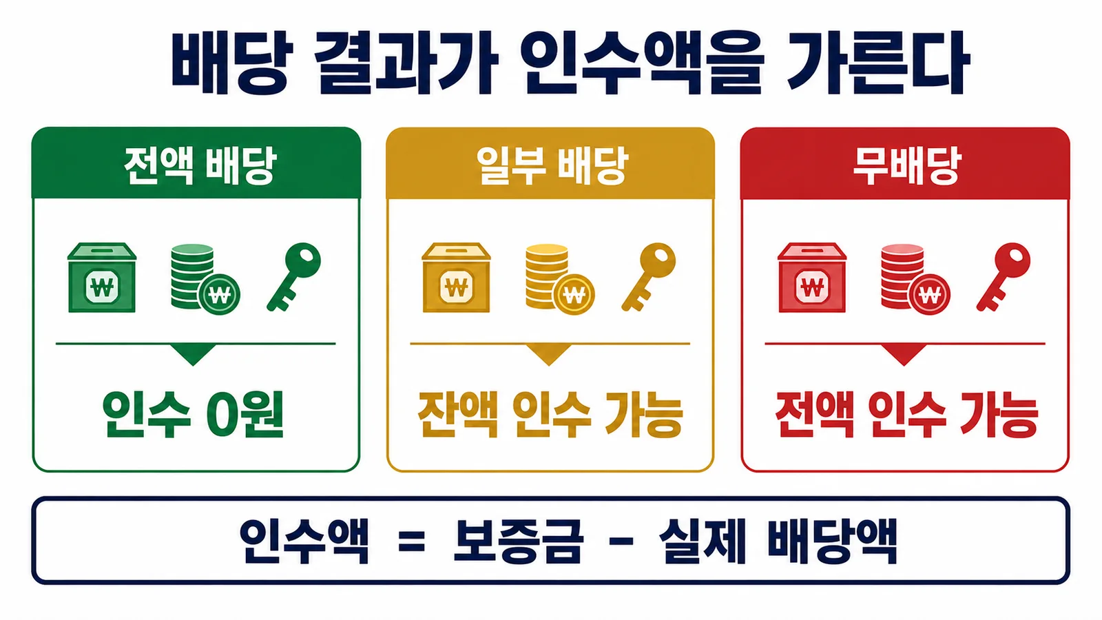 선순위 임차인의 전액 배당 일부 배당 무배당에 따라 낙찰자 인수액이 달라지는 세 가지 경우